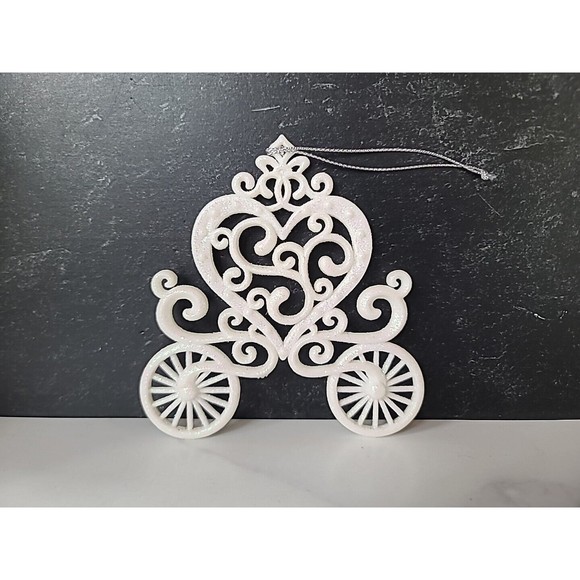 White Christmas Carriage Ornament - Picture 9 of 10